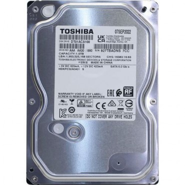 Toshiba 1TB 3.5" SATA 7200 32MB DT01ACA100